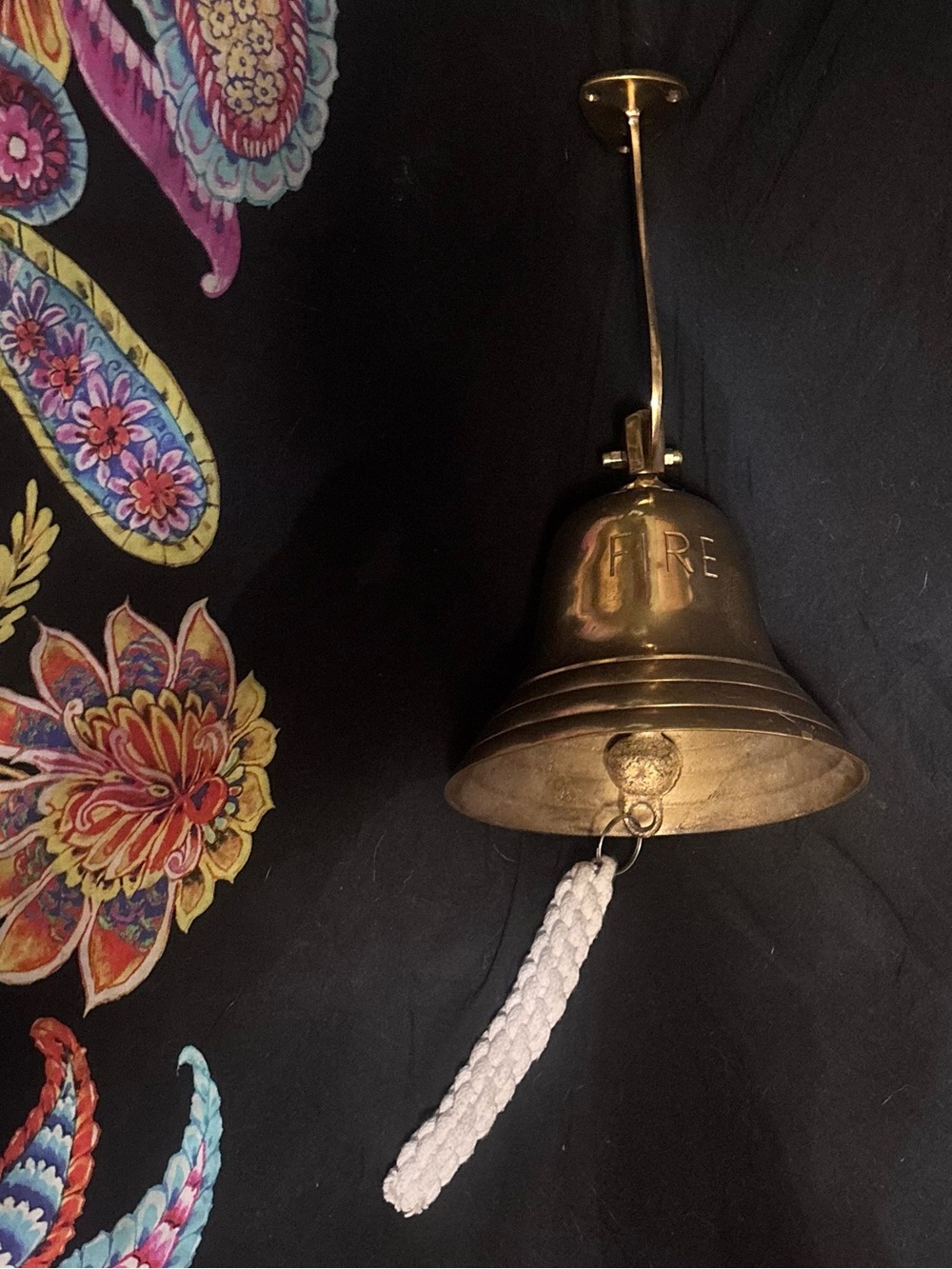 Solid Brass 6-1/2”d Nautical Fire Bell with mounting